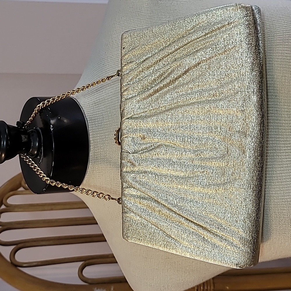 Vintage gold metallic clutch purse